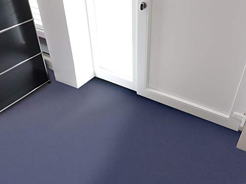 Primaflor PVC Bodenbelag - PVC Boden Meterware - Vinylboden - Schwer Entflammbar - Nicht Reflektierende Oberfläche - EXPOTOP - 2,00m x 12,00m - Uni Blau