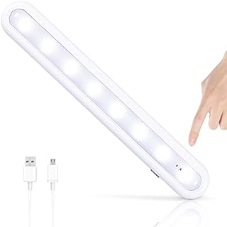 Dimmable Touch Light Bar Rechargeable, STAR-SPANGLED Built-in 2100mAh Battery Powered, USB Stick on LED Night Tap Light Indoor for Kitchen, Bedroom, Under Cabinet, Closet, Reading, Vanity, Cool White