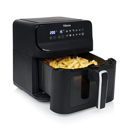 Tristar Friggitrice ad Aria Digitale - 6.2 L - 1.5 kg di Patatine Fritte - con Finestra di Visualizzazione - Nero - FR-9037