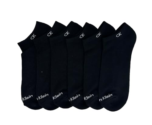 Calvin Klein Men's Solid Cushion No Show Socks - 6 Pack (One Size, Black)2