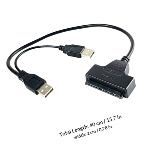 Cable de datos USB a Serial ATA 2.5" para disco duro, adaptador con alimentación USB, paquete 2 unidades miniatura 2