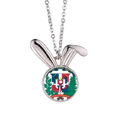 Collier lapin République Dominicaine et pendentif emblème national