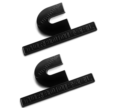 Image of Pair Set Compatible with Cummin Turbo Emblem 3D Fender Badges Nameplate for 2500 3500 (Matte Black)