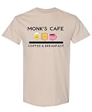 Monk's Cafe T-Shirt Funny Retro Television TV Graphic Novelty Gift Tee Vintage Men Women (Medium, Sand)