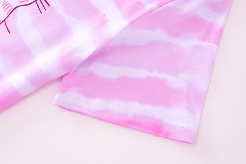 CYCHELRY Tie Dye Pajamas for Teen Girls Cat Snail Daisy Donut Fox Big Kids Sleepover PJS Sets Matching Clothes Size 6-164