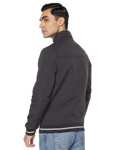 Image of Qube By Fort Collins Men's Light Winter Jacket - Lightweight Bomber Jacket for Men | Full Zip Warm All-Season High Neck Jacket with Stand Collar & Zip Pockets for Winter Wear, Travel & Daily Use