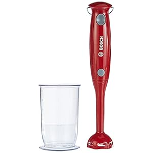 Theo Klein 9566 Bosch-staafmixer, rood I Kindveilige replica met roterende dummy-messen en maatbeker I Speelgoed voor kinderen vanaf 3 jaar