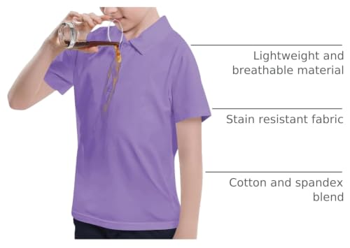 Image of Dreammonkey Toddler to Youth Stain Resistant Polo Shirts Kids Collared Golf T-Shirt School Uniform for Boys and Girls