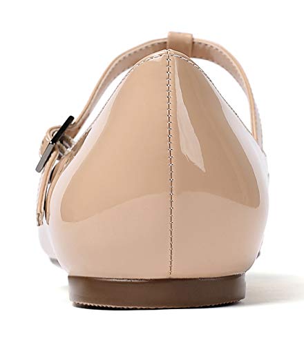 Eldof Women's Pointed Flat Pumps, T-Strap Flat Pumps, Comfortable Flat for The Office Wedding and Dress4