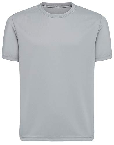 Opna Youth Boys Dri Fit Athletic T Shirts for Boys & Girls Sports Undershirt – Youth & Teen Sizes Silver-XS