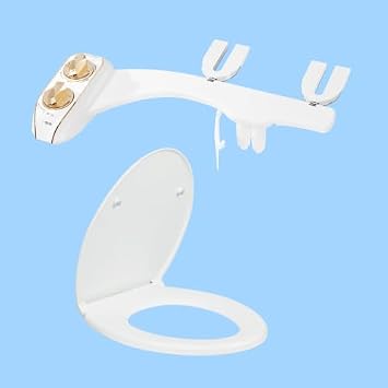 LUXE Bidet NEO 185 Plus Gold and LUXE Elongated Toilet Seat Bundle