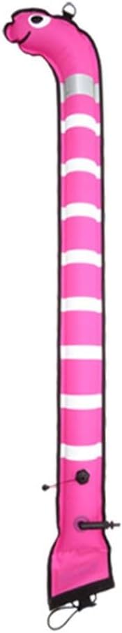 Scuba Diving Inflatable SMB Marker Buoy Nylon Rubber Sea Eel Design with Reflective Strips for Diver 1 5M*15cm 1 2M*15cm (1.5M*15cm Pink)