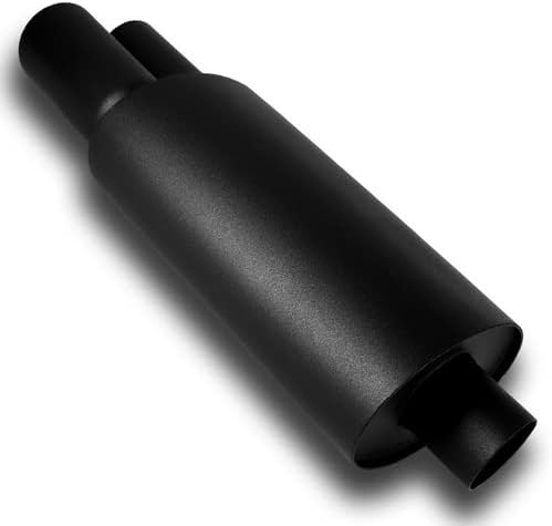 Universal 3" JDM Style Dual Tip Black T-304 Stainless Steel Weld On Exhaust Muffler 2.5" Inlet