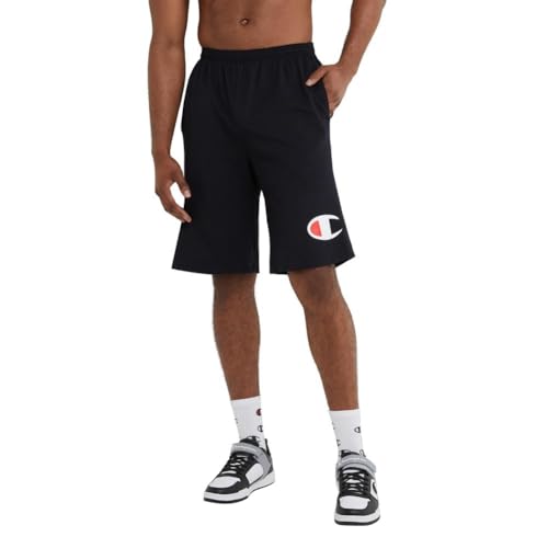 Image of Champion Men Graphic Lounge Short,Standard Fit,7 inch Inseam,Script Logo,Lightweight 100% Cotton Jersy,Available Regular,Big,Tall