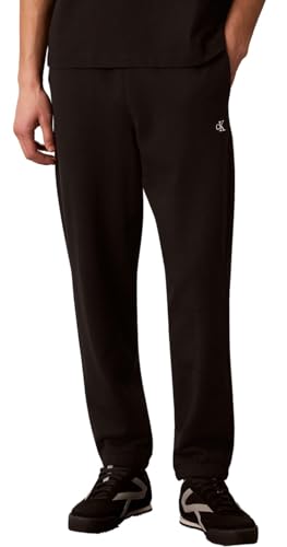 Calvin Klein Pantalon de Jogging Homme Terry Monogram avec Poche Arrière, Noir (Black), M