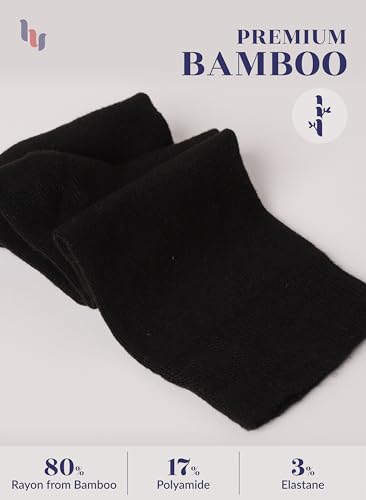 Image of Hugh Ugoli Women's Rayon Derived from Bamboo Knee High Socks Comfort Seam Long Dress Socks, Shoe Size 5-8 /8-11, 4 Pairs