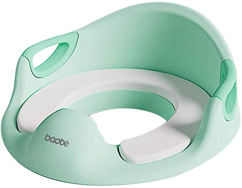 Asiento de inodoro para niños para niños Niños Niñas Niño Asiento de inodoro para cojín Asiento y respaldo Inodoro Entrenador para inodoros redondos y ovalados (verde)