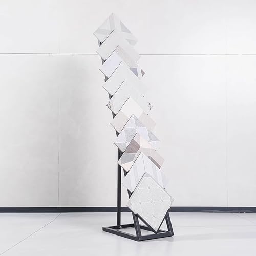 Présentoir de carreaux de sol multicouche en bois noir pour échantillons de marbre