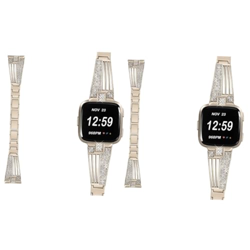Bracelet de montre en acier inoxydable strass facile à installer x2