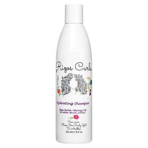 Rizos Curls Hydrating Shampoo, Gently Cleanse, Deeply Moisturizes & Nourishes Scalp, Soft & Healthy Hair from Shea Butter & Moringa Oil, For All Hair Types 1a - 4c, 10 oz Cover
