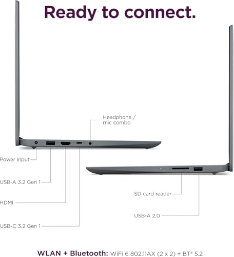Image of Lenovo Ideapad 1i 14 inch Laptop (4GB RAM, 256GB SSD + 64GB eMMC), Intel Dual-Core for Business, Home, Student, Webcam, Anti-Glare, Long-Battery Life, Lightweight, Type-C, Wi-Fi 6, Win 11 Home in S Mode