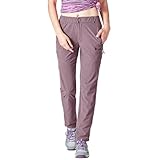 [YSENTO] レディース 登山パンツ トレッキングパンツ 長ズボン アウトドアウェア キャンプ ハイキングパンツ ストレッチ ロングパンツ 薄手 吸汗速乾 春秋夏用 無地 UVカット パープル M