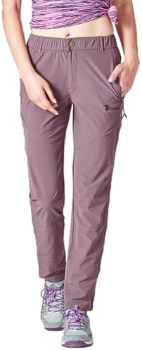 （22:30時点） [YSENTO] レディース 登山パンツ トレッキングパンツ 長ズボン アウトドアウェア キャンプ ハイキングパンツ ストレッチ ロングパンツ 薄手 吸汗速乾 春秋夏用 無地 UVカット パープル M