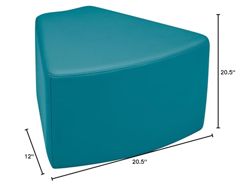 Image of Sprogs 12 inch H Structured Wedge Stool -Flexible Modular Collaborative Soft Seating for Office, Home, Lounge and School Classrooms with Durable Frame -Teal