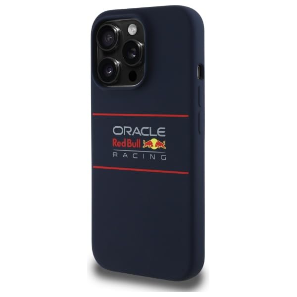 CG MOBILE Red Bull RBHMP14L24SIHSRV Coque pour iPhone 14 Pro 6,1" Bleu Marine Licence Silicone Logo horizontal Compatible avec MagSafe