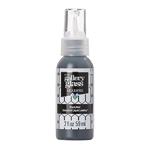 Gallery Glass Liquid Leading Black 2 fl oz Leading Perfect for Stained Glass DIY Paint Projects 19702