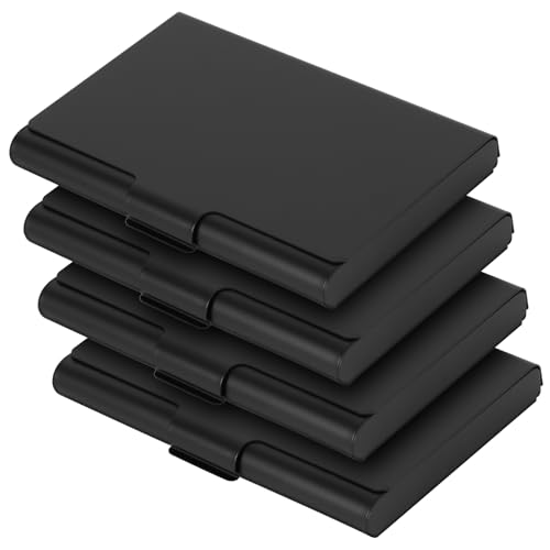 Generic - 4 Pack Slim Business Card Case, Professional Pocket Metal Case for Men and Women, Aluminum Business Card Holders, Pocket Card Holder for Name Card, Black