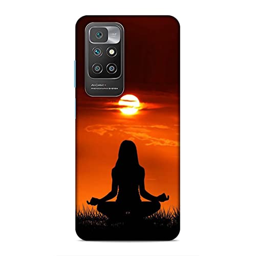 Image of Printed Mobile Back Hard Case Cover for Xiaomi Redmi 10 Prime | Meditation, Sunrise, Shadow, Sunset A-2203