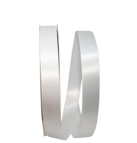 Reliant Ribbon 5000-030-05C Double Face Satin Allure Dfs Ribbon, 7/8 Inch X 100 Yards, White