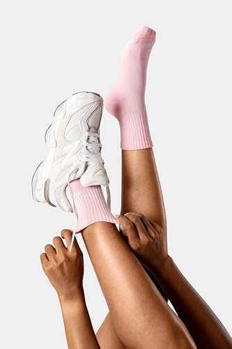 Image of Kamo Fitness Daily 4-Pack - Women's Ankle Socks, Athletic Half Crew, Cotton Mid-Calf, Cushioned Sole, Seamless Toe, Size 5-9