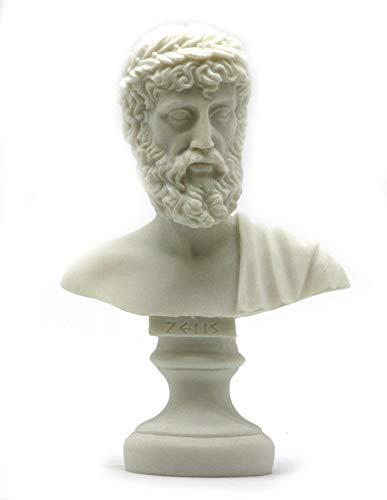 Zeus Padre Rey de los Dioses Alabastro Busto Cabeza Estatua Escultura Figura Decoración 16 cm