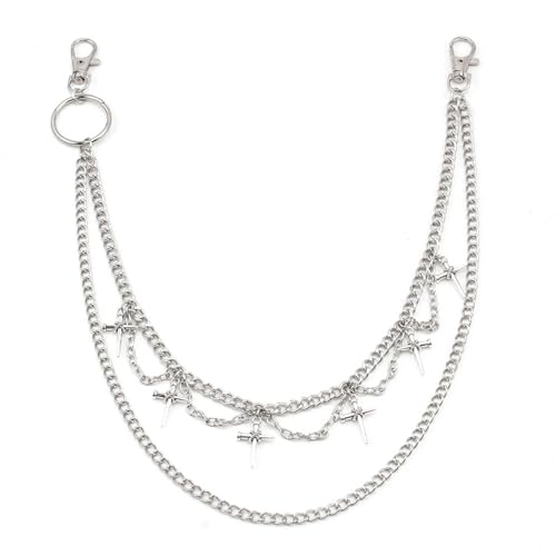 YROHGKPN Cadena de longitud ajustable, cinturón de fiesta único de moda de metal liso para ropa casual y fiestas, cinturón unisex, Sección 2, Talla única