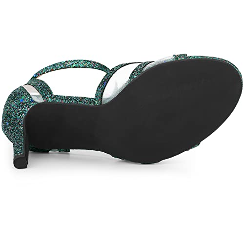 Image of Allegra K Women's Glitter Ankle Strap Stiletto Heels Sandals