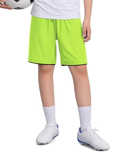 Boys Athletic Shorts Kids Youth Performance Quick Dry Sports Gym Active Basketball Soccer Shorts with Pockets