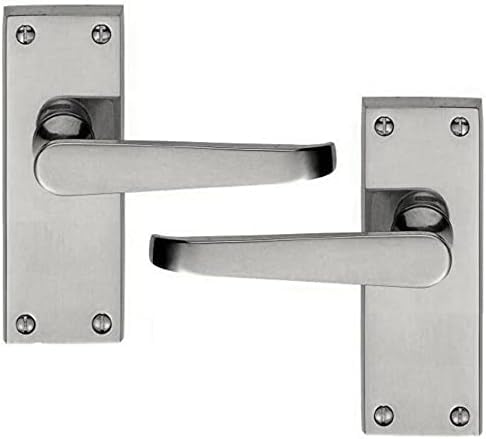 Ironmongery Solutions® Pair of Jovian Straight Lever Latch Door Handles 110 x 40 mm – Modern Internal Handle Set Polished Finish