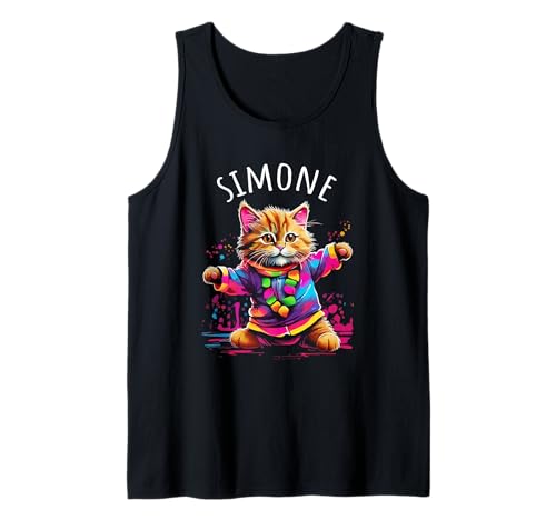 Simone Dancing Kitty - Gato para niñas, diseño de gato Camiseta sin Mangas