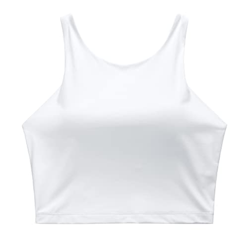 Image of CRZ YOGA Racerback Crop Bikini Tops | Built-in Pads, A-D Cup, High Neck, Swim, Bathing Suit Tank for Women