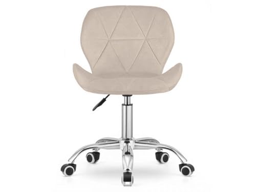 Image of Amazon Brand - Umi Height-Adjustable Velvet Office Study Computer Desk Chair for Salon, Spa, Bar in Beige Color