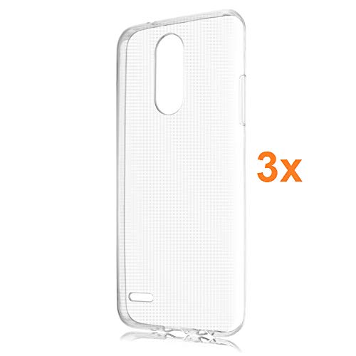  REY Pack 3X Cover in Gel TPU Trasparente per LG K4 (2017) x230, Ultra Sottile 0,33 mm, Morbido Flessibile, Custodia Silicone