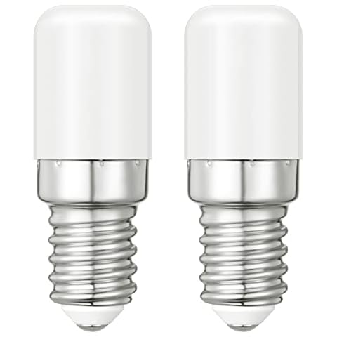 Cinbree E14 LED Kerzenbirnen 2W Ersatz 20W Halogenlampen für Kühlschrank, Warmweiß 3000K Gefrierherd Dunstabzugshaube E14 SES kleine Edison LED Glühbirnen Cover