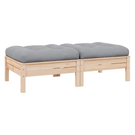 2-Seater Patio Sofa with Gray Cushions
