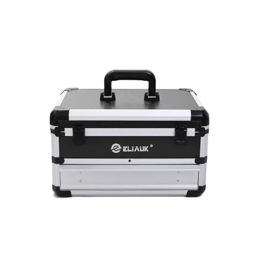 ELIAUK Tool Box Hard Case Tool Organizer Storage Cabinet Carry Case Tool box with Drawers(Silver) - Image 2