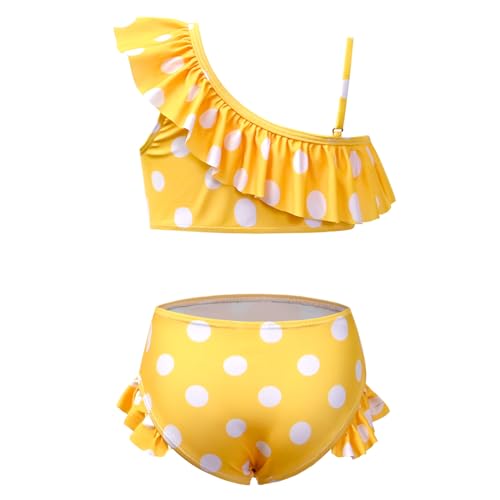 CHILDRENSTAR Girls One Shoulder Swimsuits Kids Two Piece Bathing Suits Beach Pool Swimwear2