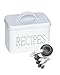 Farmhouse Recipe Tin Box | Decorative Tin Box, Recipe Card Holder, Storage Box for Kitchen Recipes Cards.