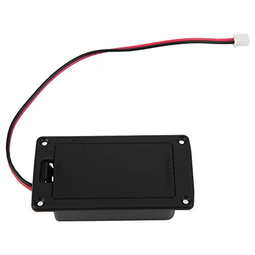 Boîtier de batterie de guitare pour micro actif basse plastique noir Qqmora
