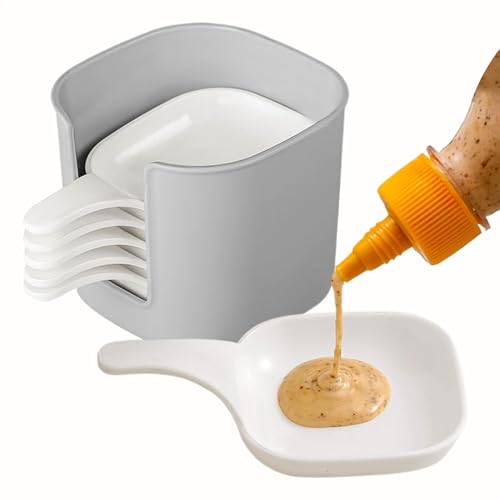 Lainiaoly Plato Para Salsa De Soja,6 Piezas Bandejas Para Dipear Con Asa - Salsera Con Soporte Para Yogur Cena Familiar Meriendas Barbacoa Reuniones Mesa Restaurantes